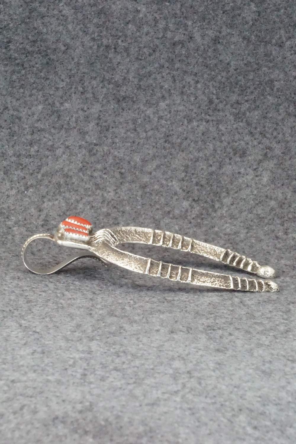 Coral and Sterling Silver Pendant - Delbert Arviso - Image 5
