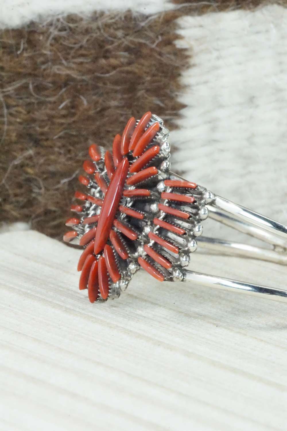 Coral & Sterling Silver Bracelet - Barton Cooeyate - Image 4