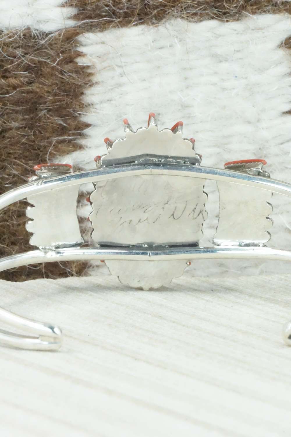 Coral & Sterling Silver Bracelet - Barton Cooeyate - Image 7