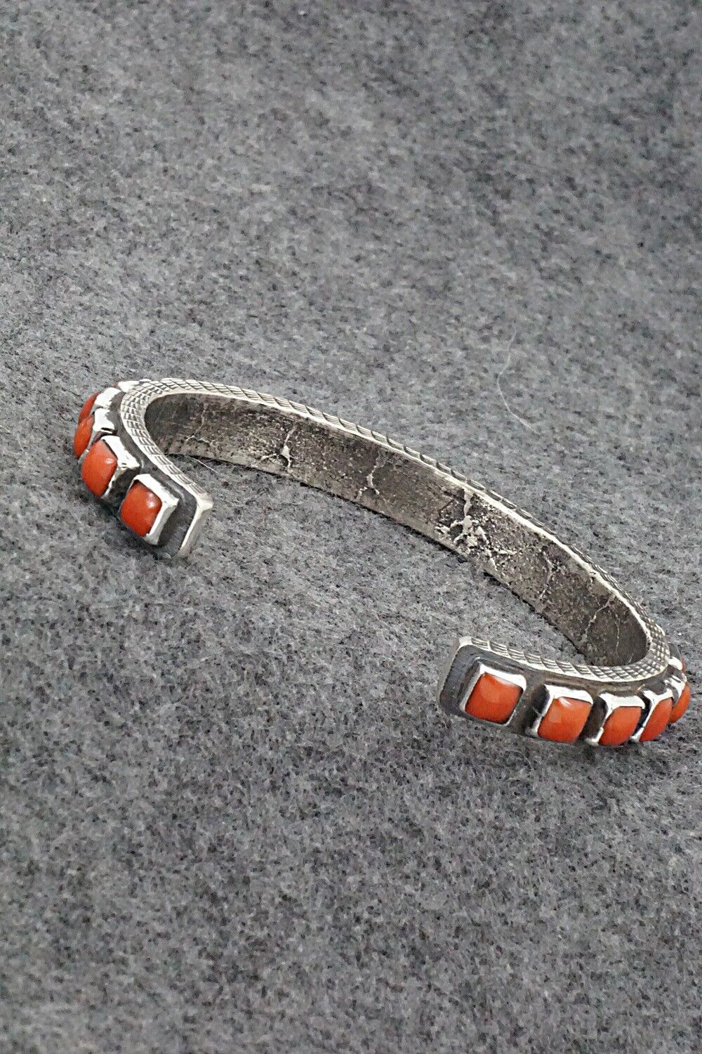 Coral & Sterling Silver Bracelet - Ernest Rangel - Image 7