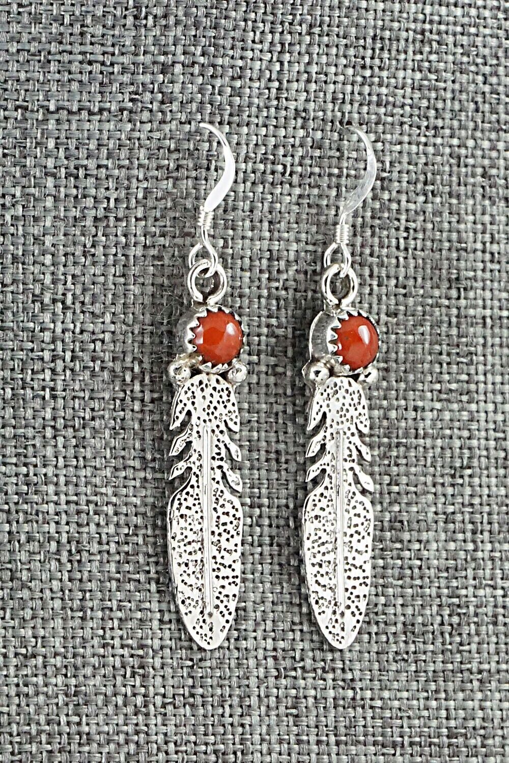Coral & Sterling Silver Earrings - Rita Largo - Image 4