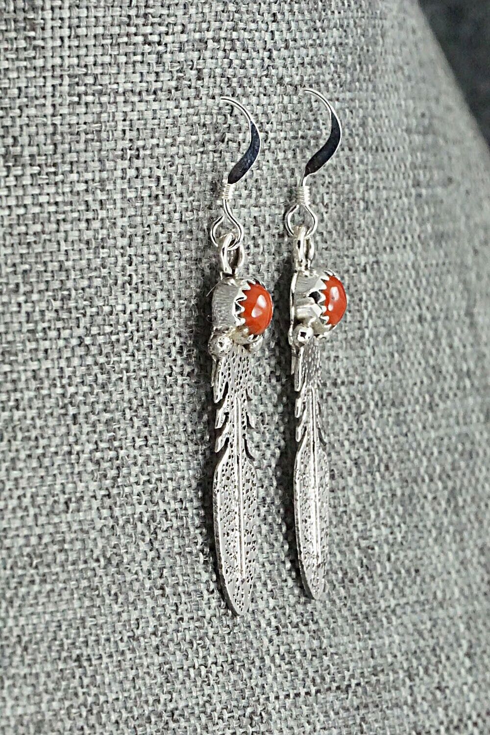 Coral & Sterling Silver Earrings - Rita Largo - Image 5