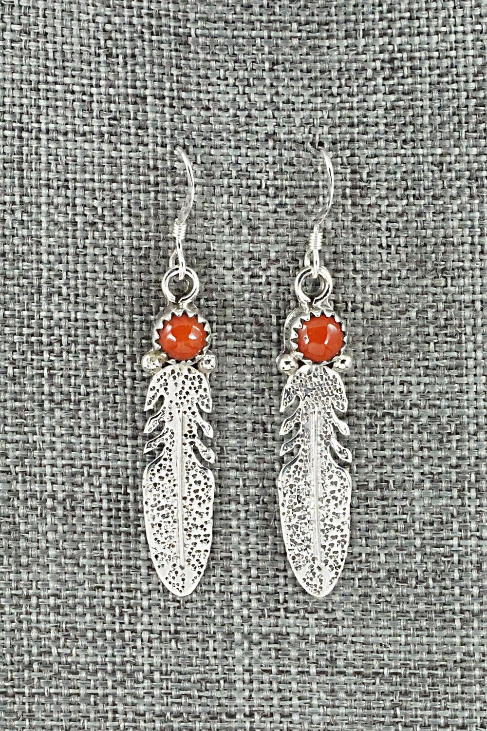 Coral & Sterling Silver Earrings - Rita Largo - Image 7