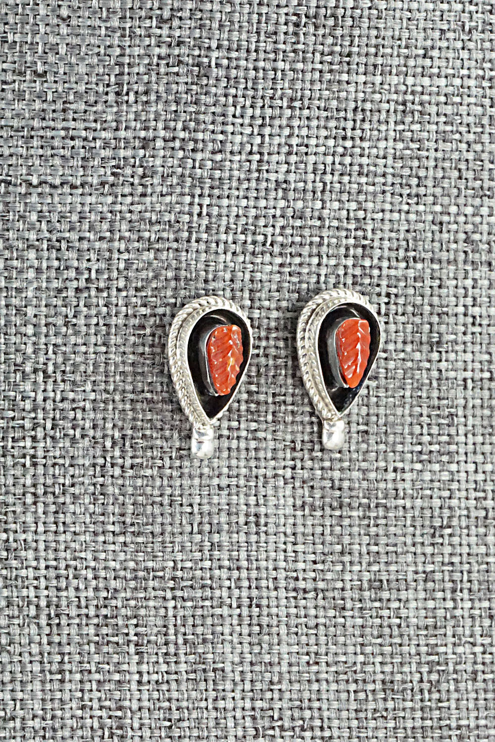 Coral & Sterling Silver Earrings - Shirley Walela - Image 4