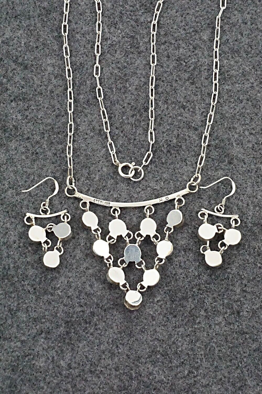 Coral & Sterling Silver Necklace and Earrings Set - Anthony Skeets - Image 8