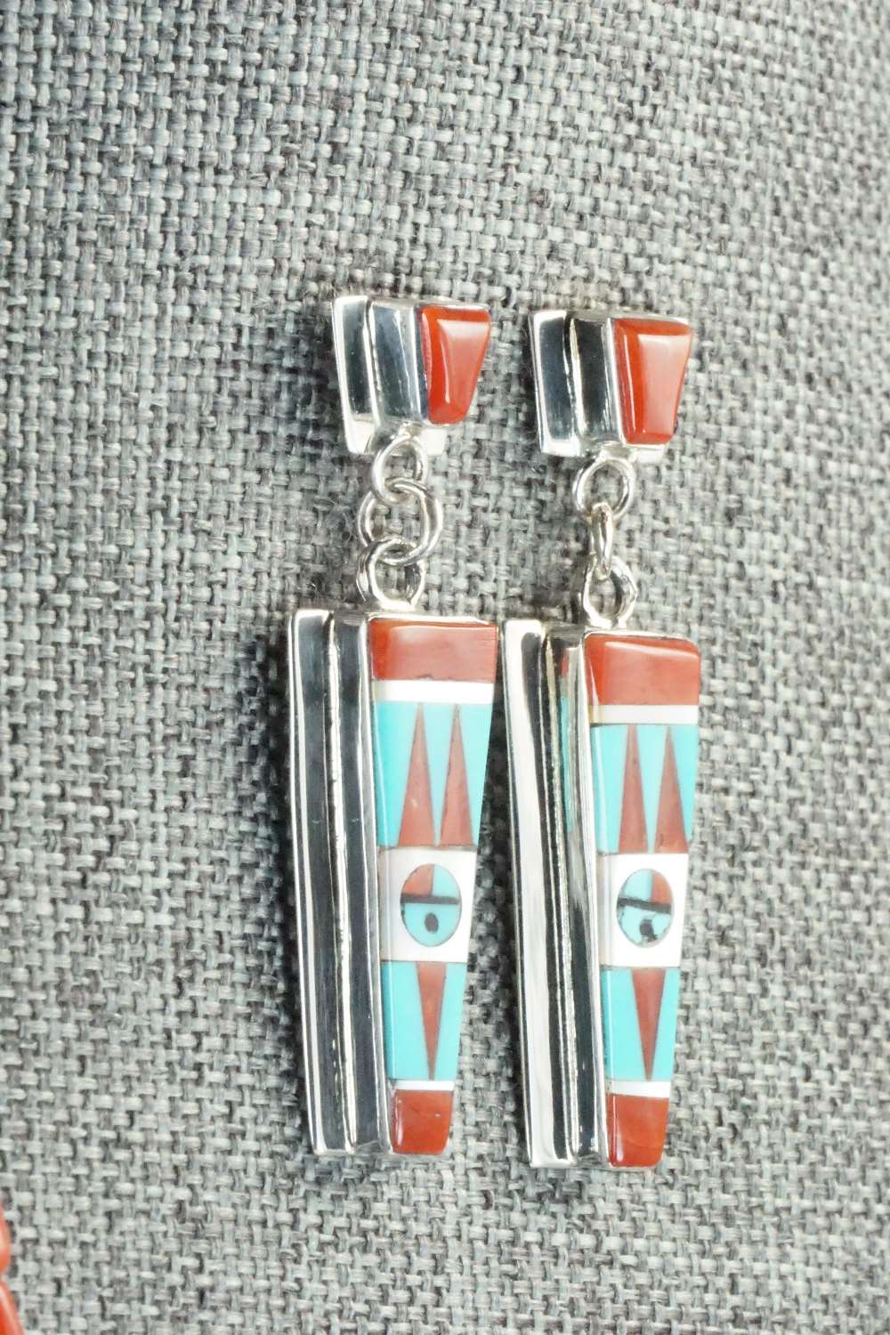 Coral & Sterling Silver Necklace and Earrings Set - Patty Edaakie - Image 10