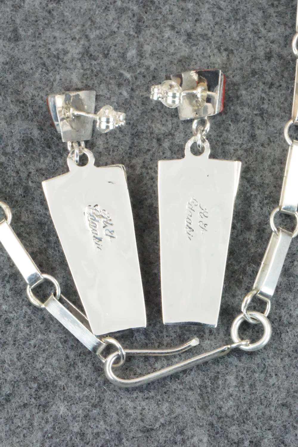 Coral & Sterling Silver Necklace and Earrings Set - Patty Edaakie - Image 12