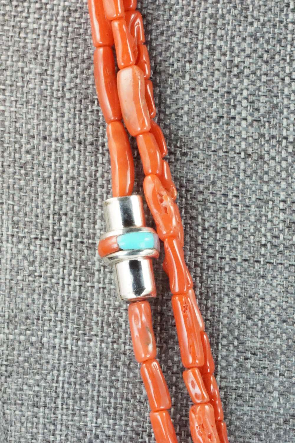 Coral & Sterling Silver Necklace and Earrings Set - Patty Edaakie - Image 4