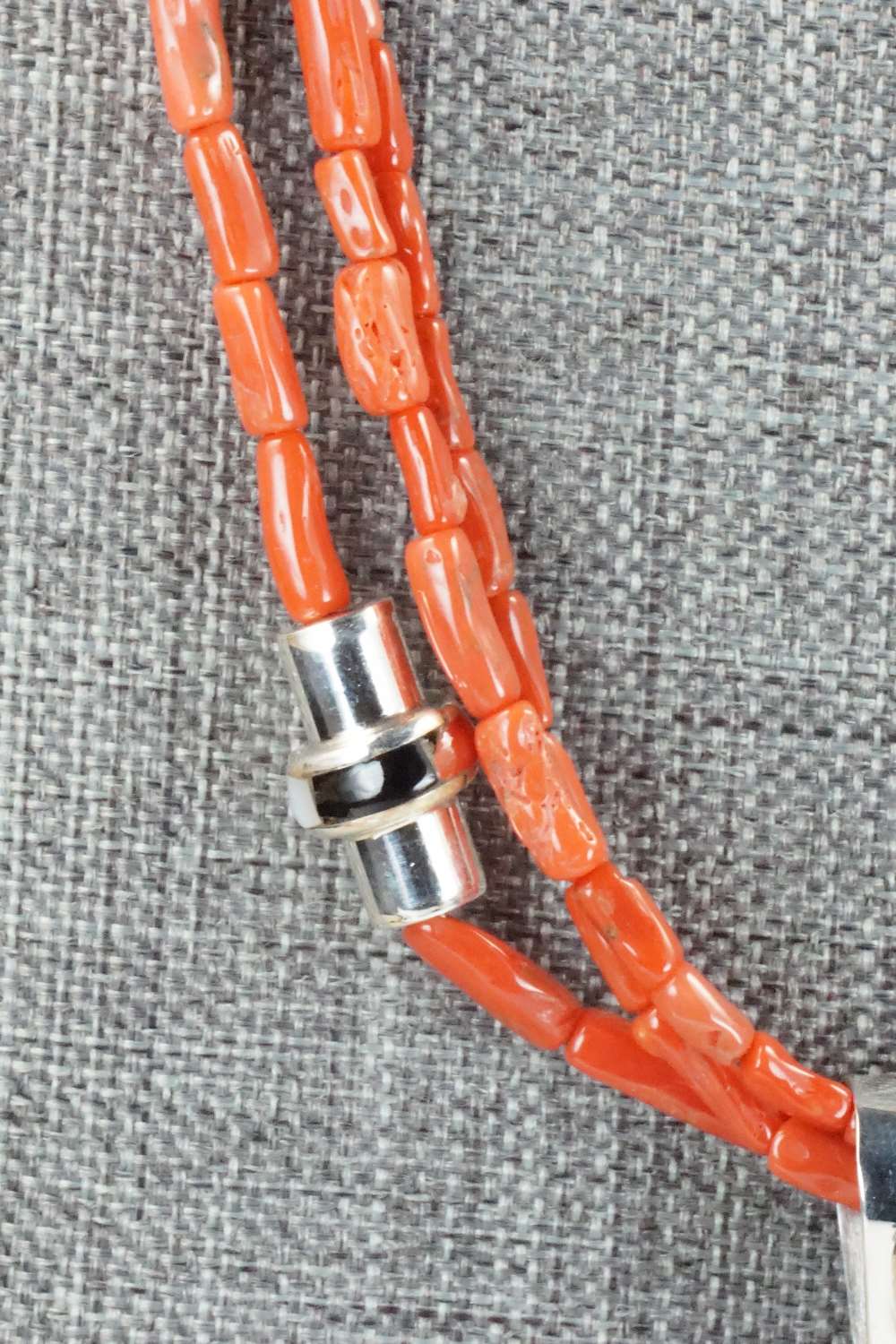 Coral & Sterling Silver Necklace and Earrings Set - Patty Edaakie - Image 5