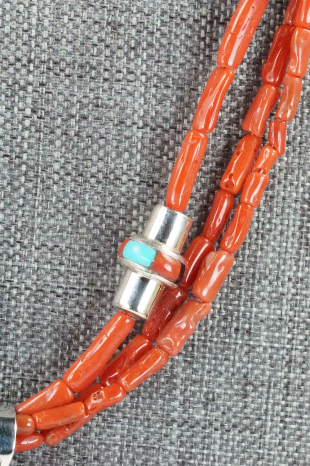 Coral & Sterling Silver Necklace and Earrings Set - Patty Edaakie - Image 6