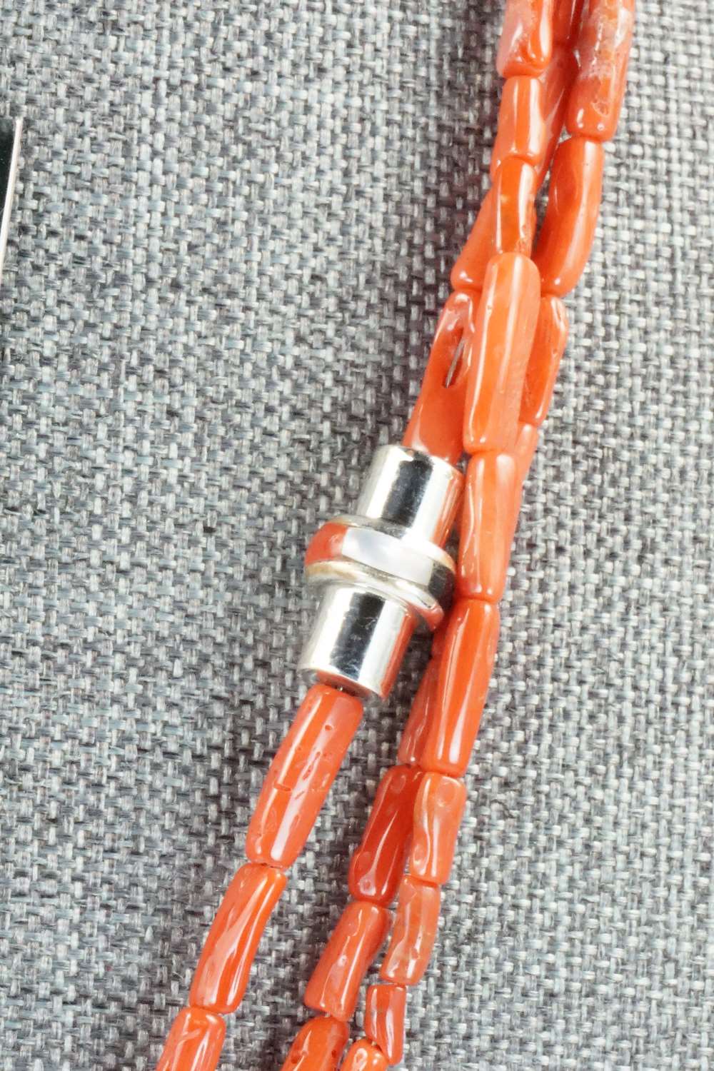 Coral & Sterling Silver Necklace and Earrings Set - Patty Edaakie - Image 7