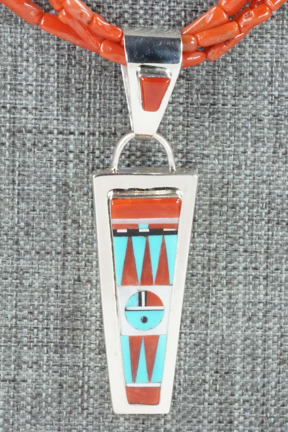 Coral & Sterling Silver Necklace and Earrings Set - Patty Edaakie - Image 8