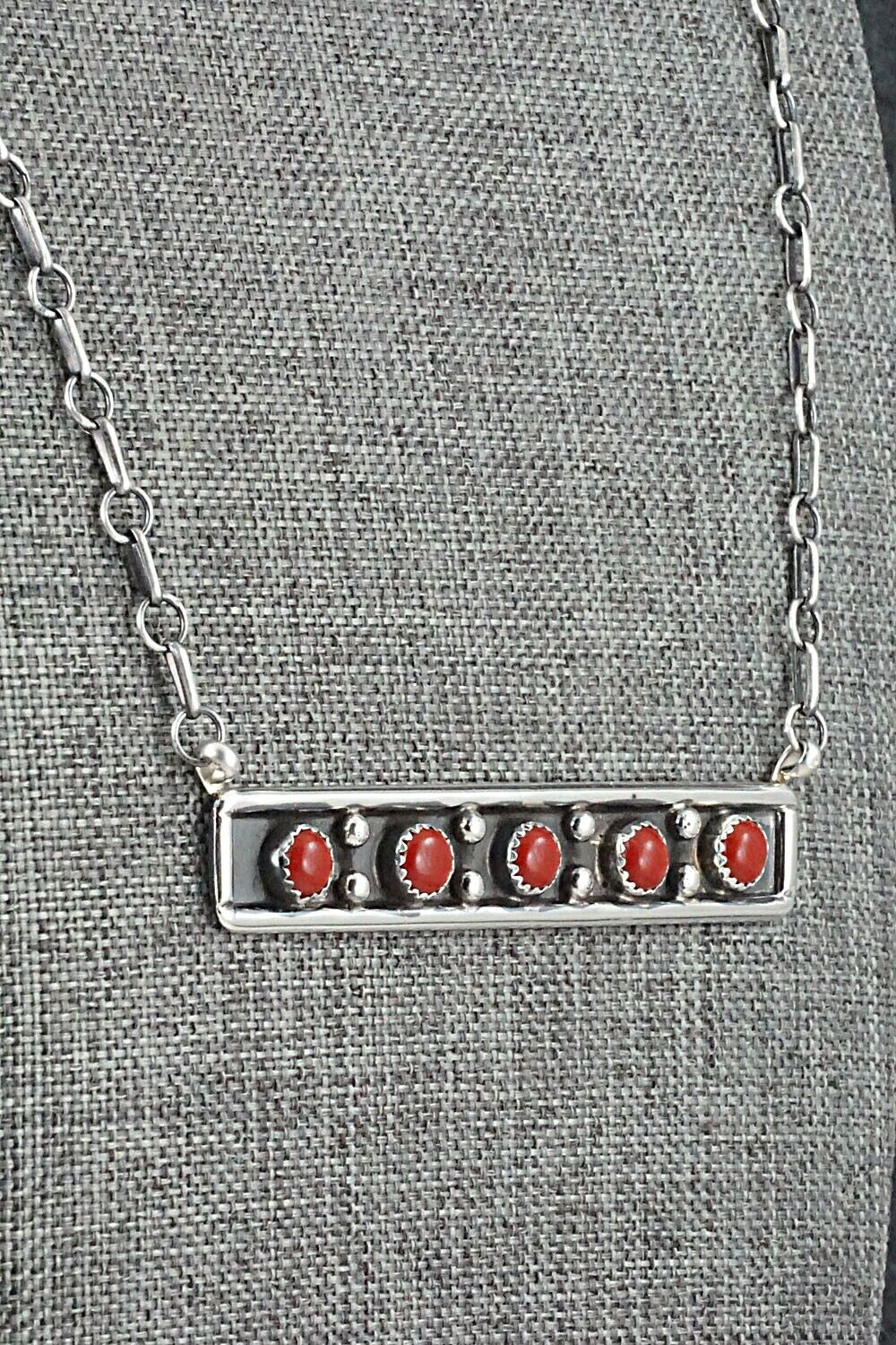 Coral & Sterling Silver Necklace - Paul Largo - Image 3