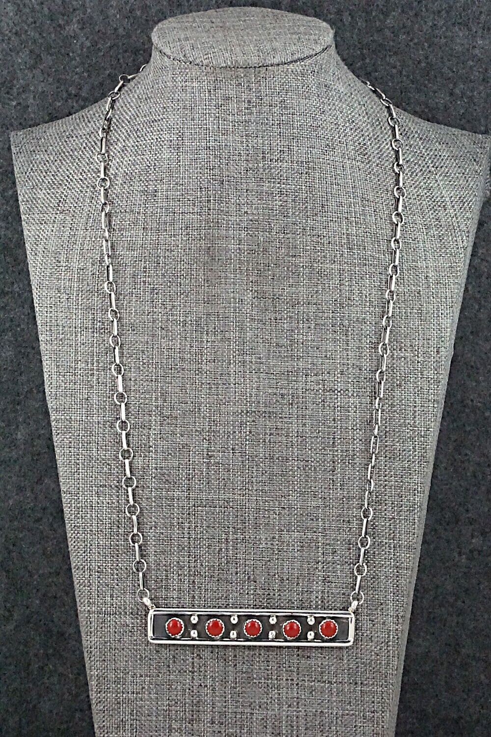 Coral & Sterling Silver Necklace - Paul Largo - Image 4