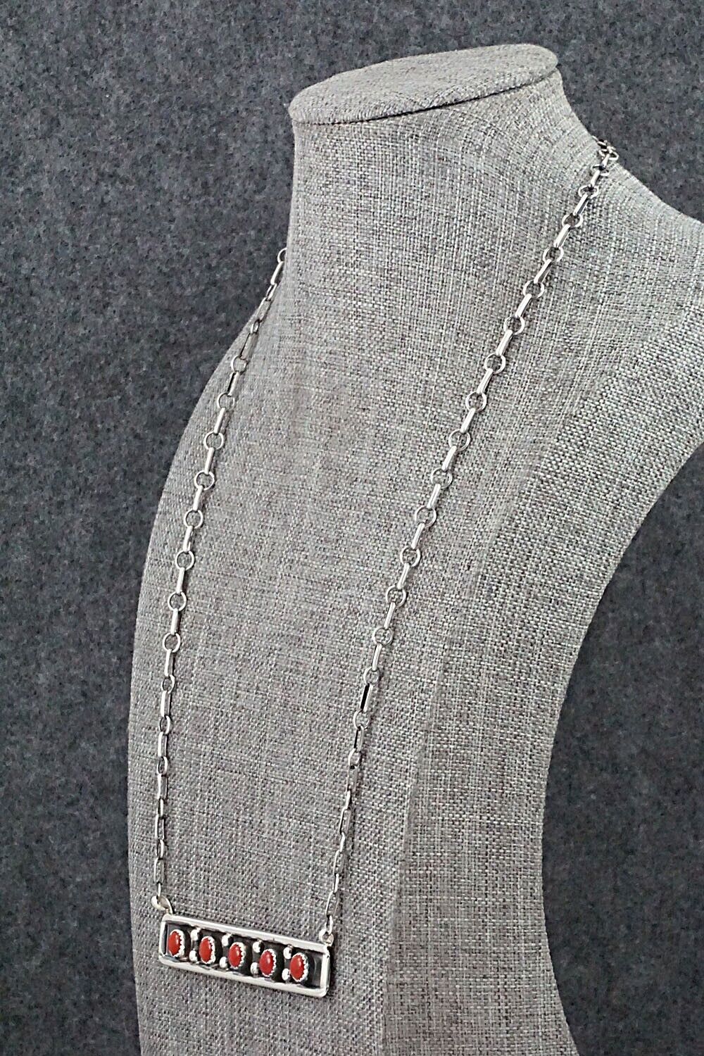 Coral & Sterling Silver Necklace - Paul Largo - Image 5