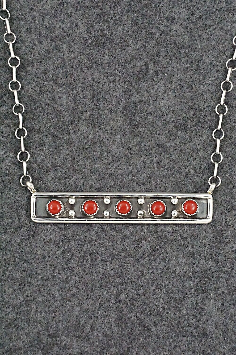 Coral & Sterling Silver Necklace - Paul Largo - Image 8