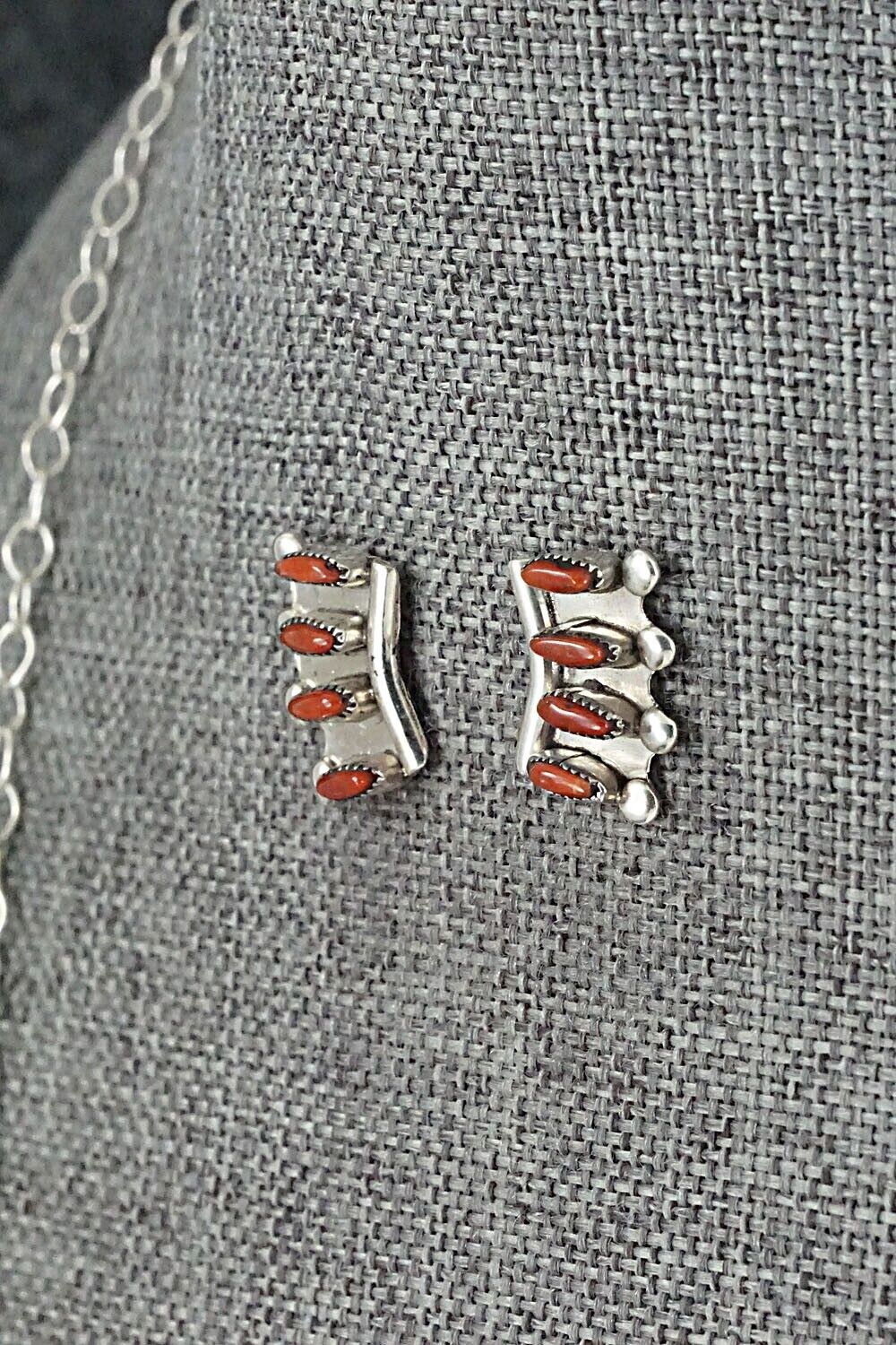 Coral & Sterling Silver Necklace Set - M. Solomon - Image 10