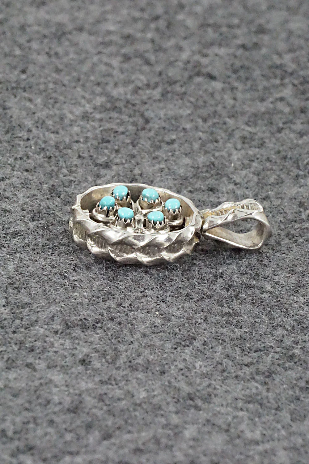 Coral, Turquoise & Sterling Silver Pendant - Wayne Johnson - Image 8