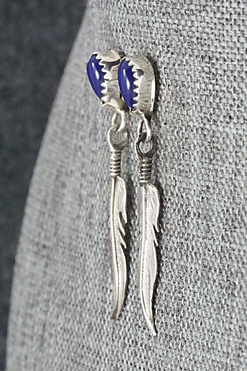Lapis & Sterling Silver Earrings - Elaine Shirley - Image 3