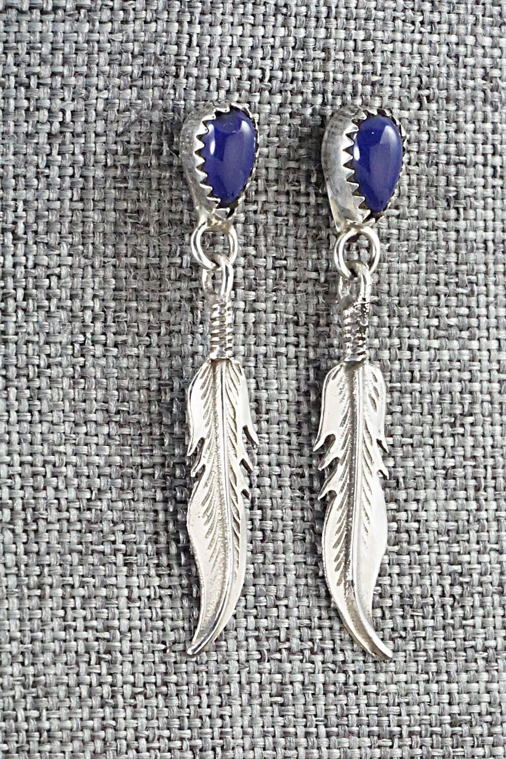 Lapis & Sterling Silver Earrings - Elaine Shirley - Image 4