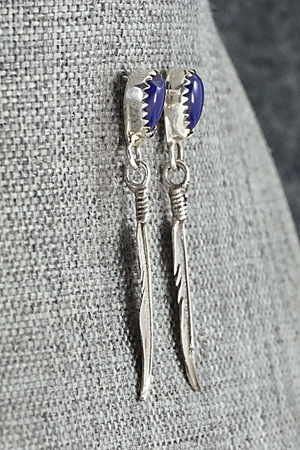 Lapis & Sterling Silver Earrings - Elaine Shirley - Image 5