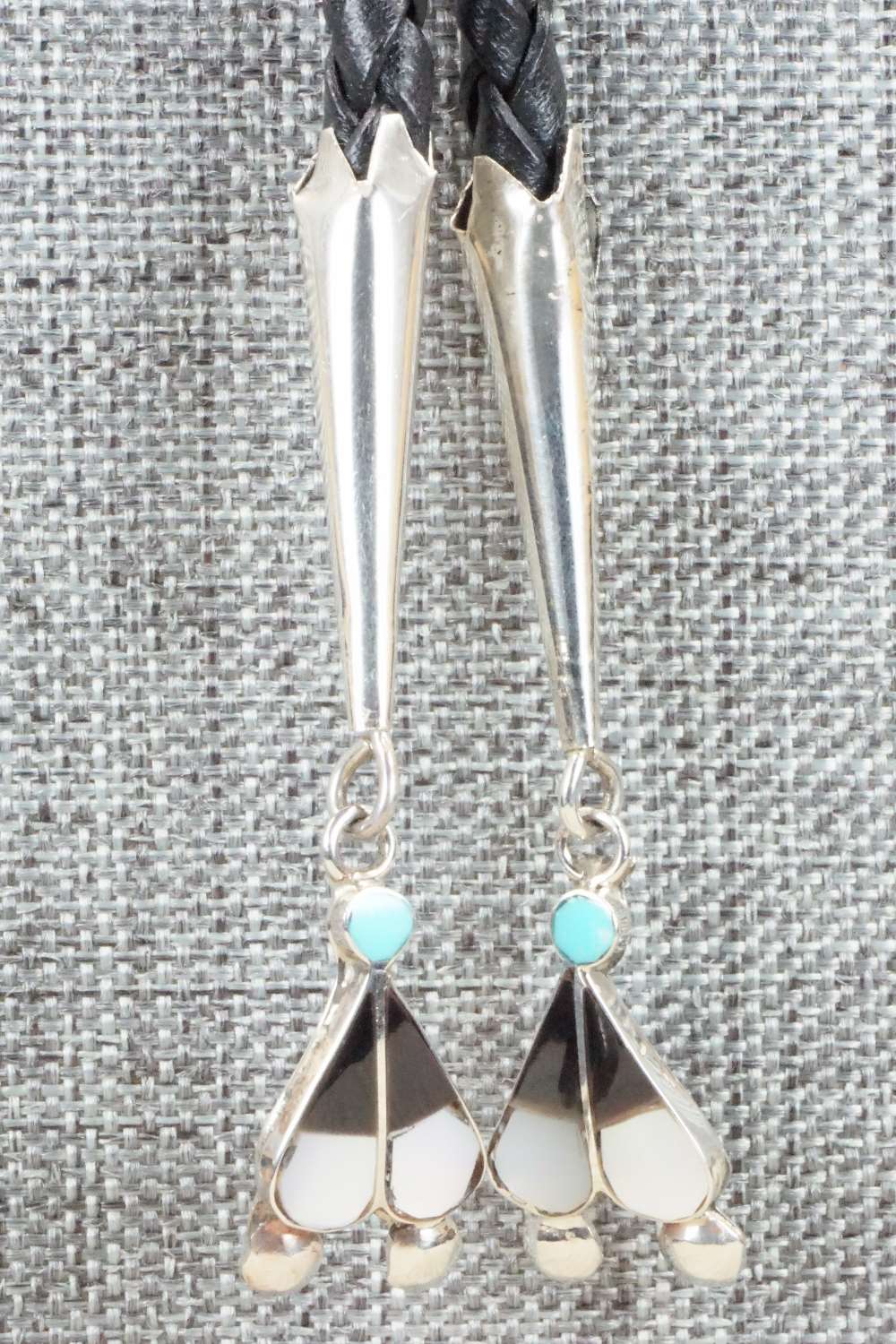 Mother of Pearl & Sterling Silver Inlay Bolo Tie - Pauline Lonjose - Image 3