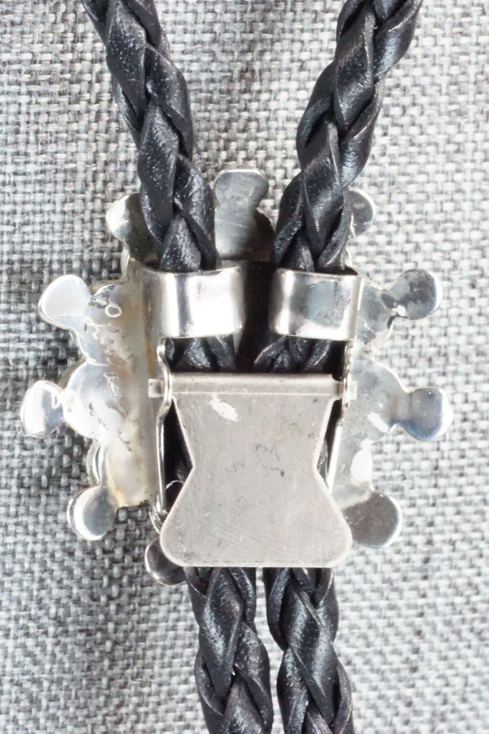 Mother of Pearl & Sterling Silver Inlay Bolo Tie - Pauline Lonjose - Image 6