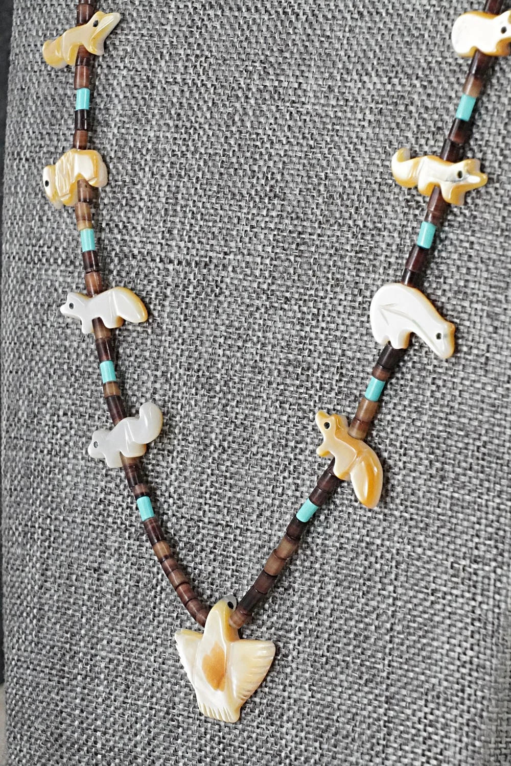 Multi-Stone Fetish Carving & Sterling Silver Necklace - Hector Goodluck - Image 5