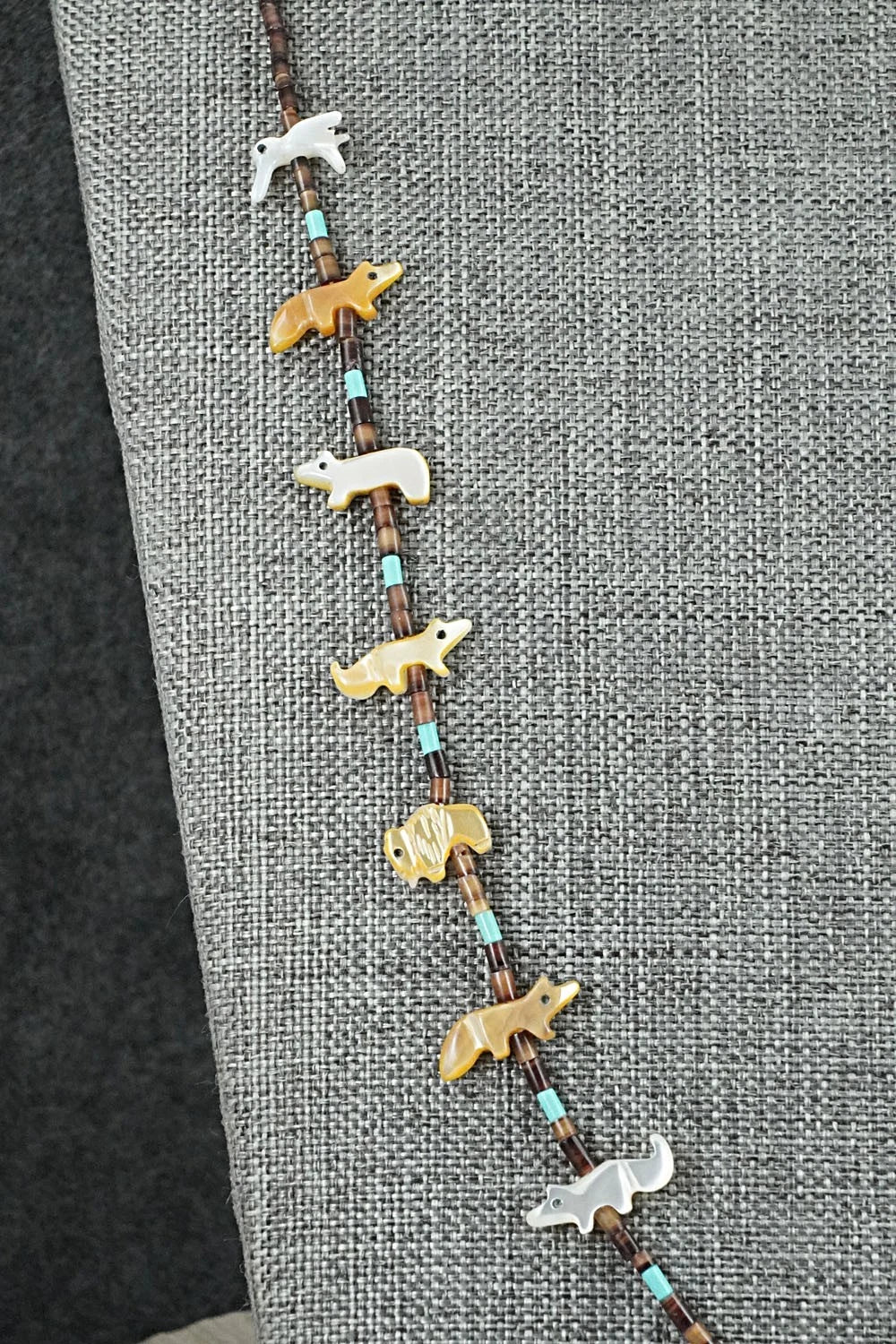 Multi-Stone Fetish Carving & Sterling Silver Necklace - Hector Goodluck - Image 6