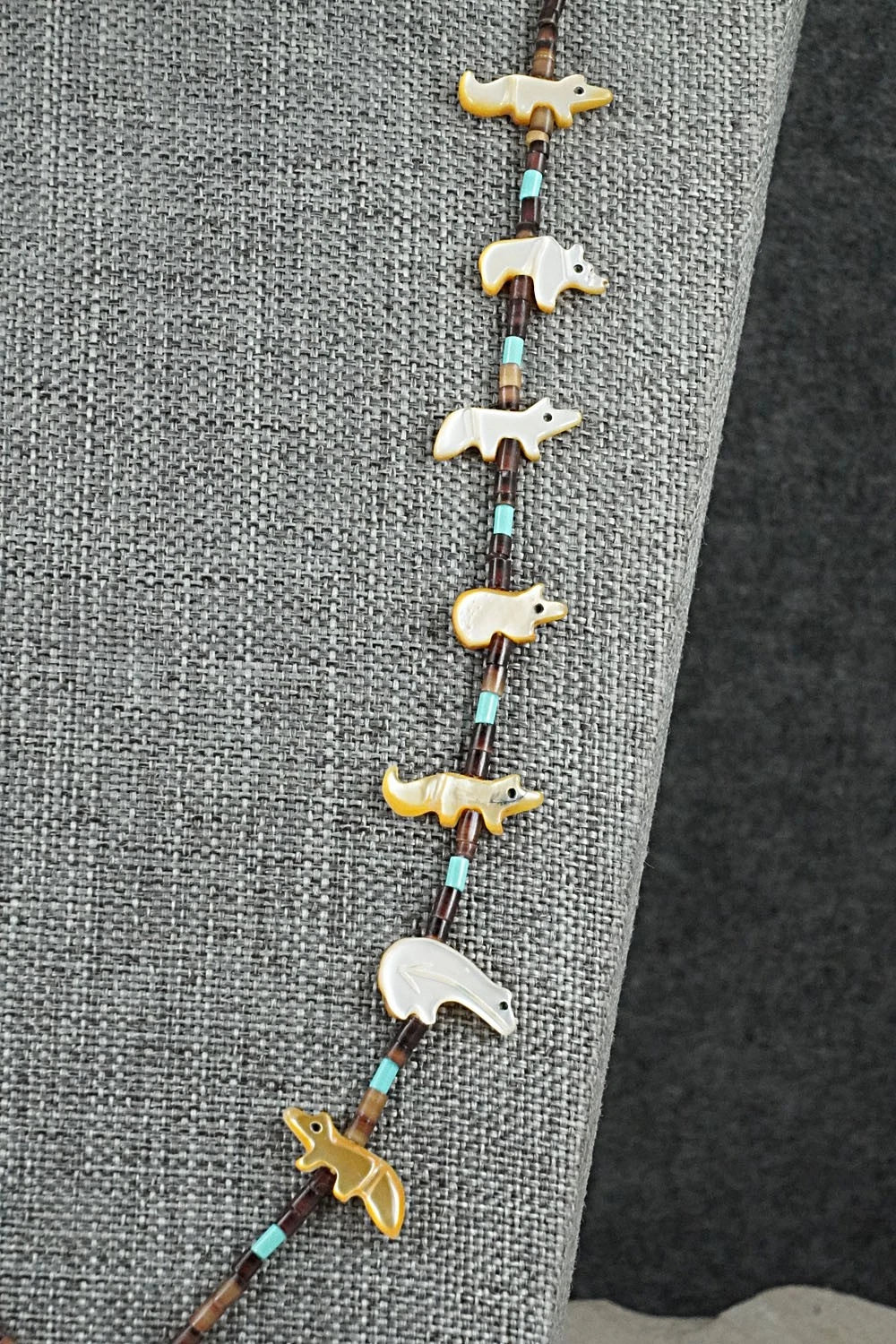 Multi-Stone Fetish Carving & Sterling Silver Necklace - Hector Goodluck - Image 7