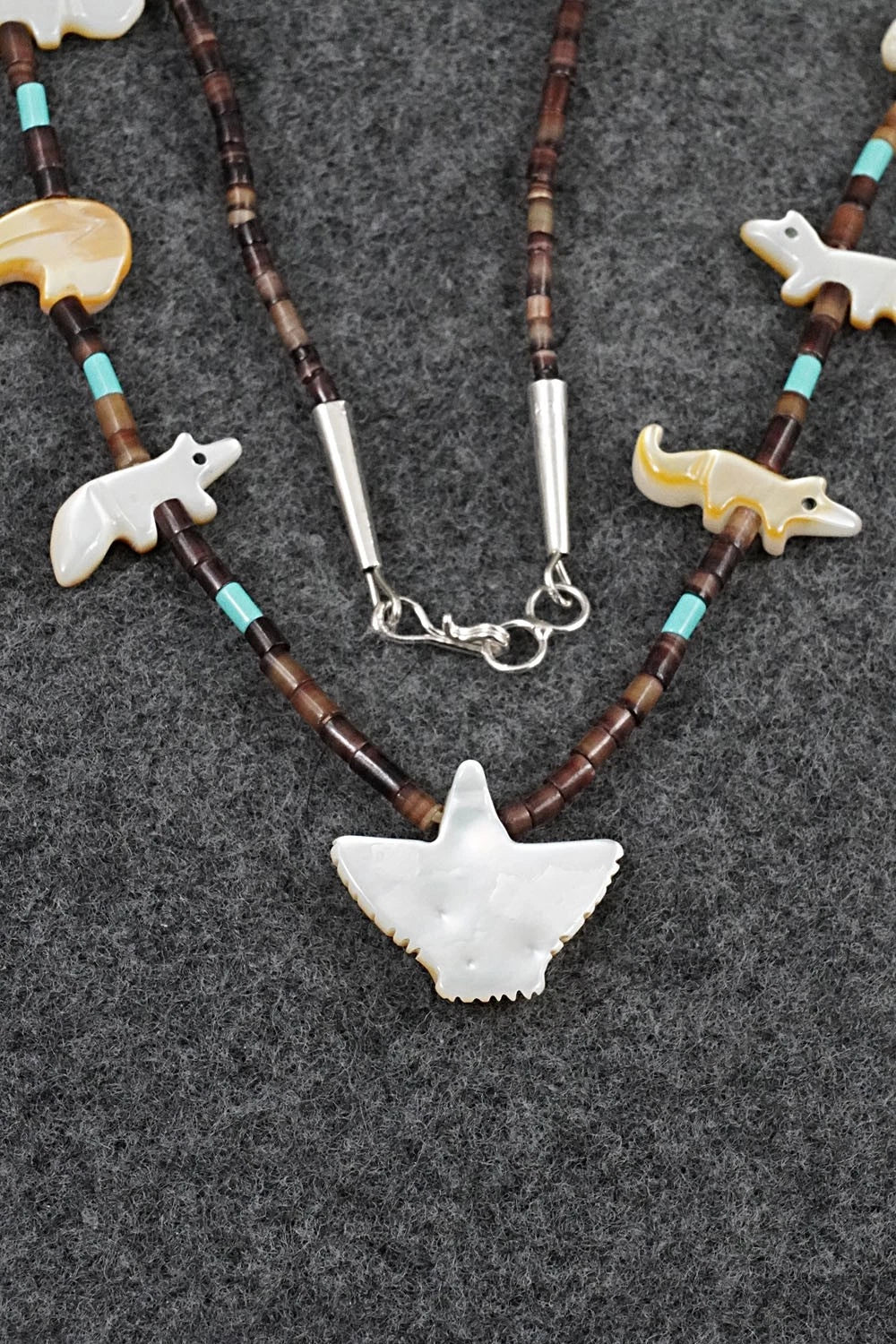 Multi-Stone Fetish Carving & Sterling Silver Necklace - Hector Goodluck - Image 8