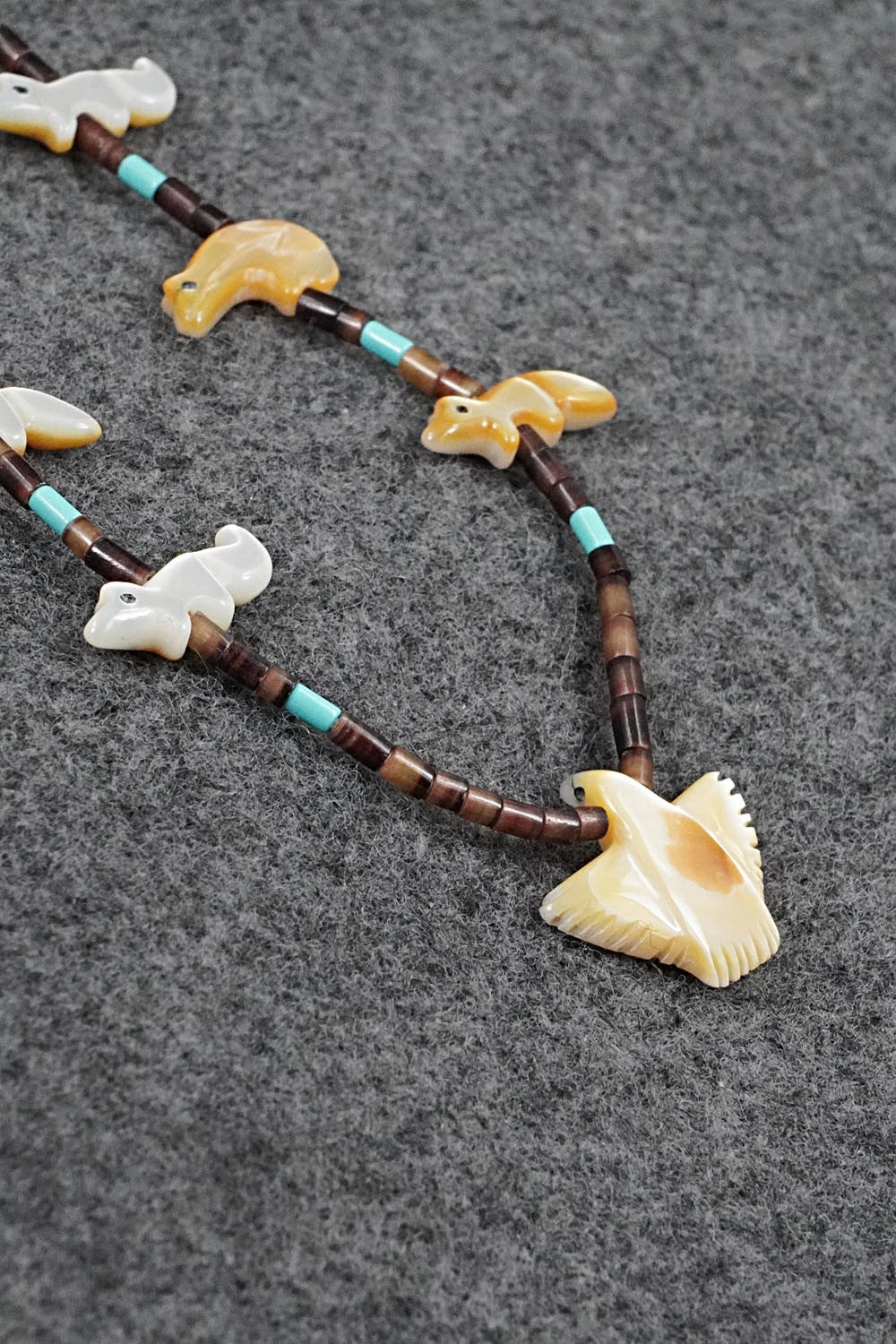 Multi-Stone Fetish Carving & Sterling Silver Necklace - Hector Goodluck - Image 9