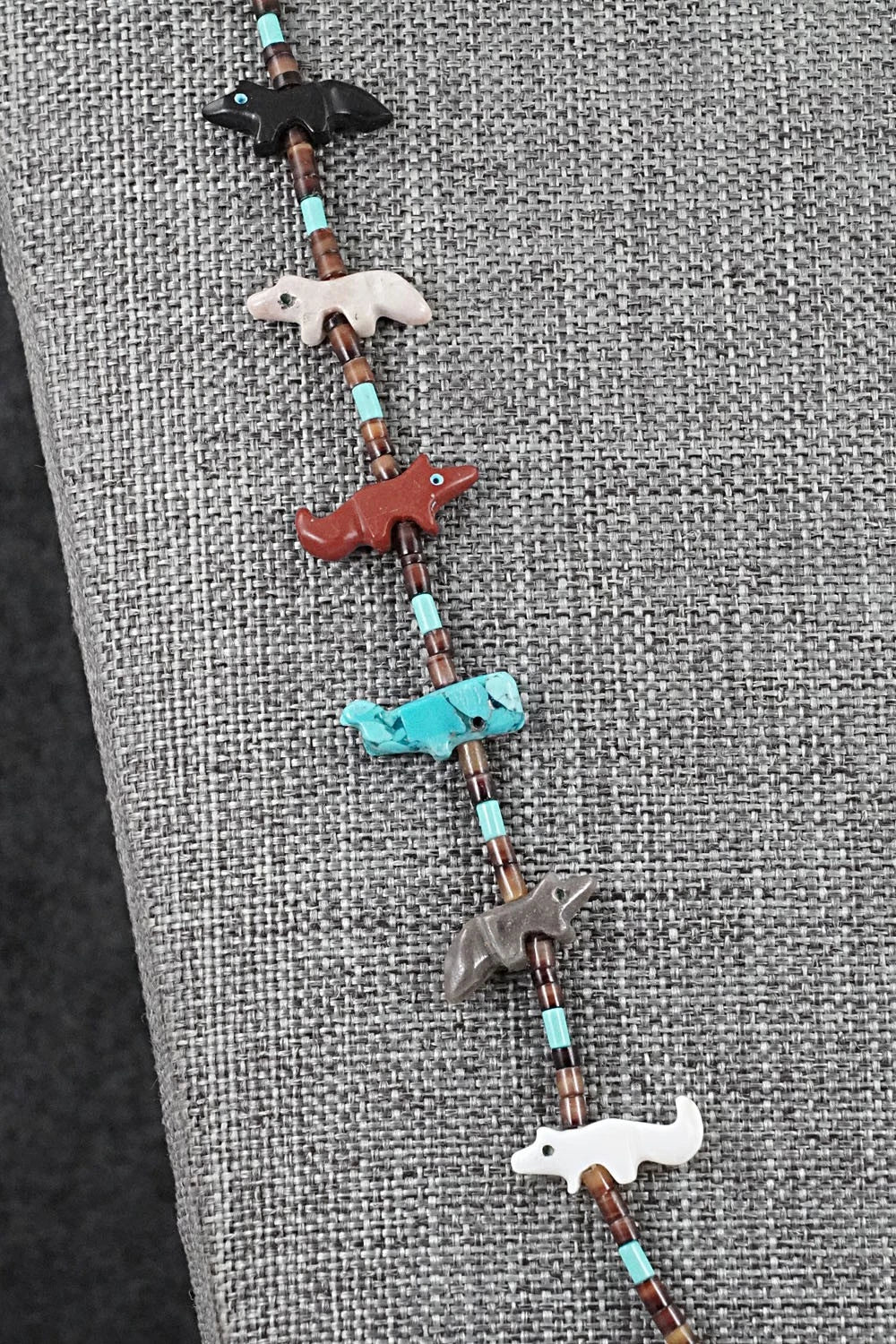 Multi-Stone Fetish Carving & Sterling Silver Necklace - Hector Goodluck - Image 5