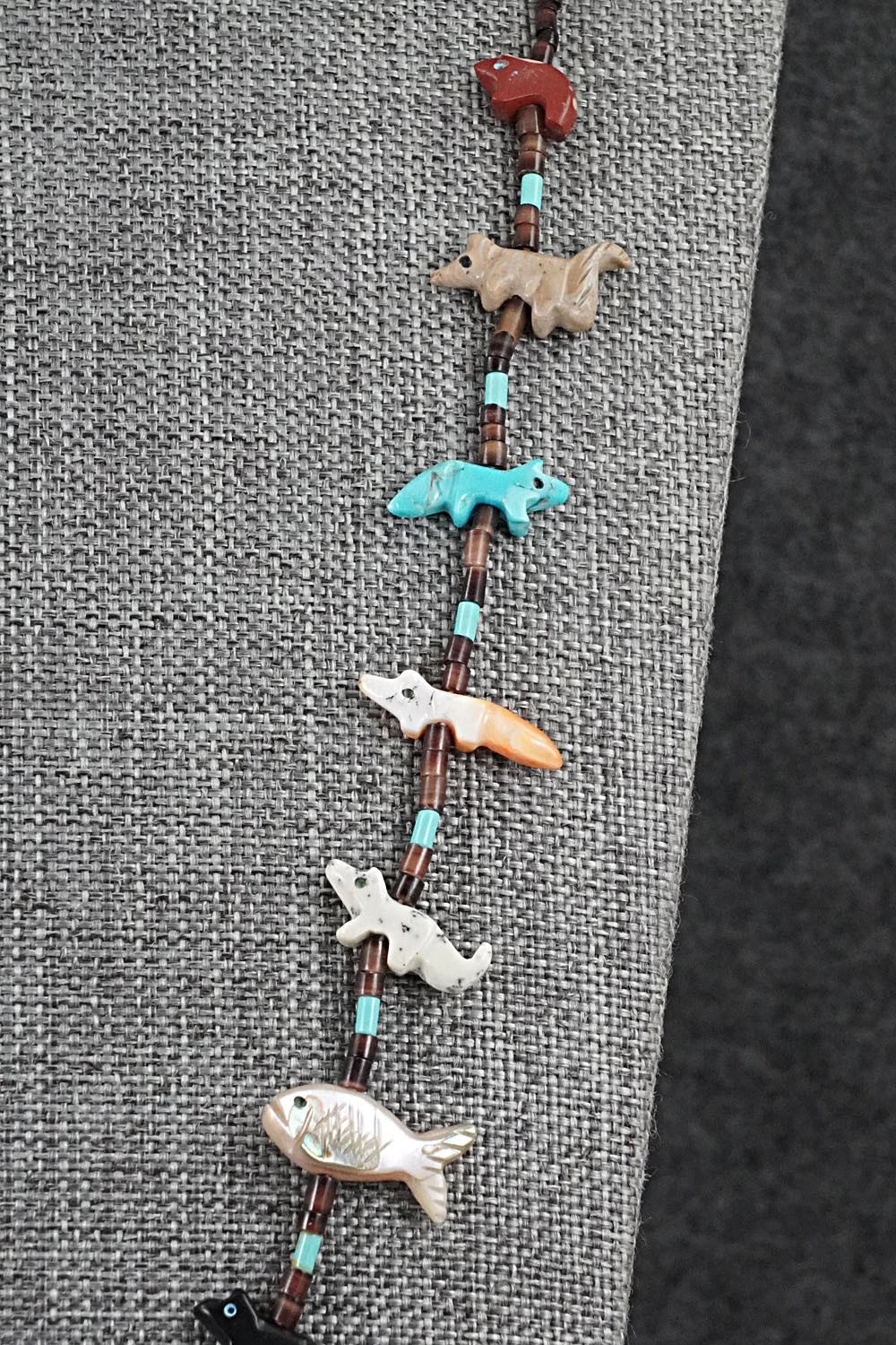 Multi-Stone Fetish Carving & Sterling Silver Necklace - Hector Goodluck - Image 6