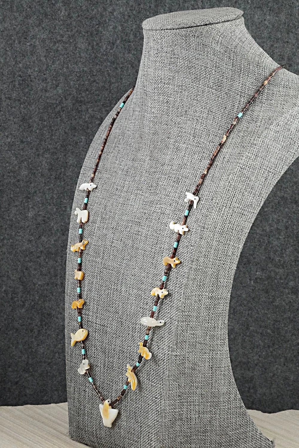 Multi-Stone Fetish Carving & Sterling Silver Necklace - Hector Goodluck - Image 3