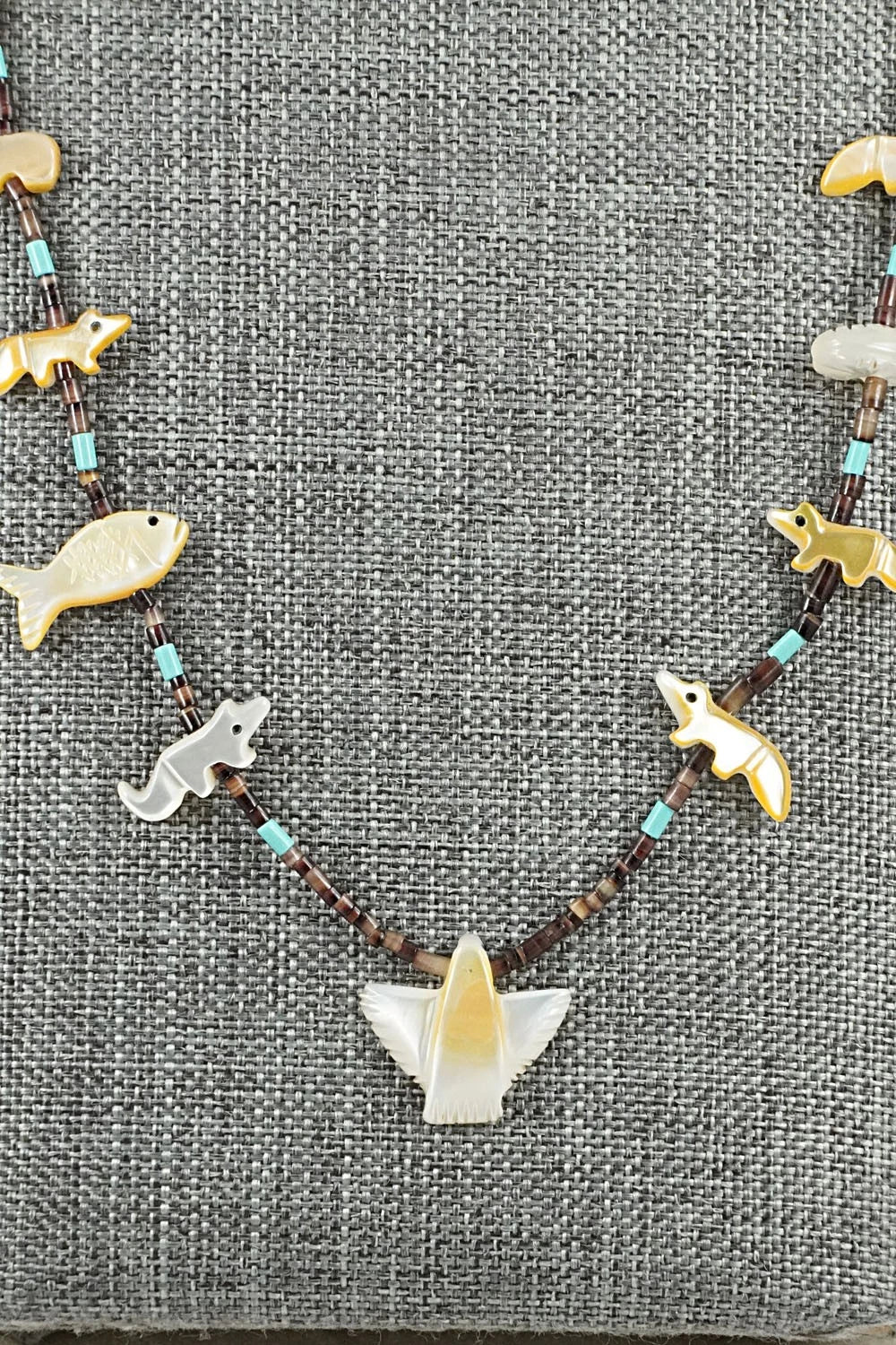 Multi-Stone Fetish Carving & Sterling Silver Necklace - Hector Goodluck - Image 4