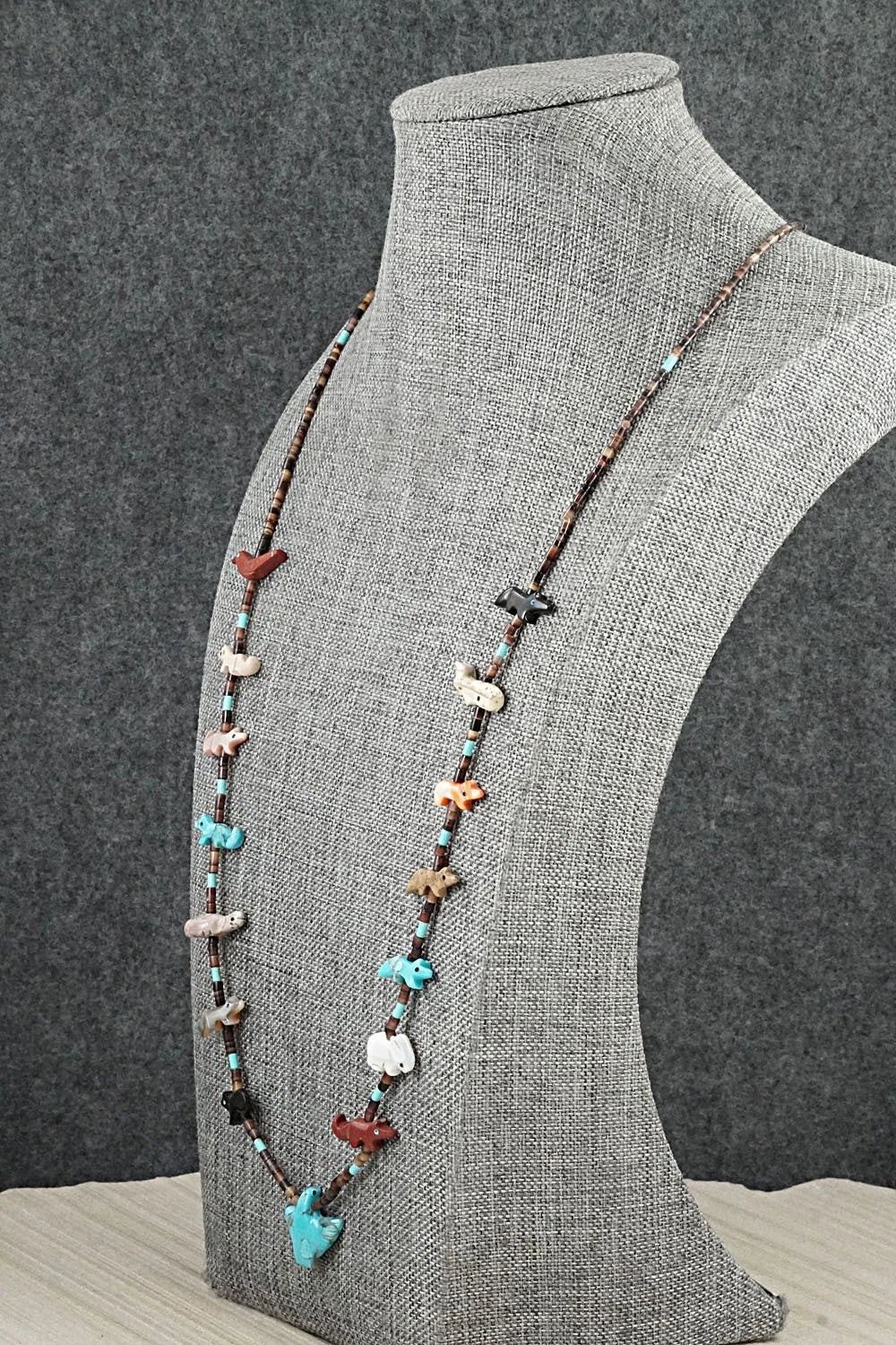 Multi-Stone Fetish Carving & Sterling Silver Necklace - Hector Goodluck - Image 3