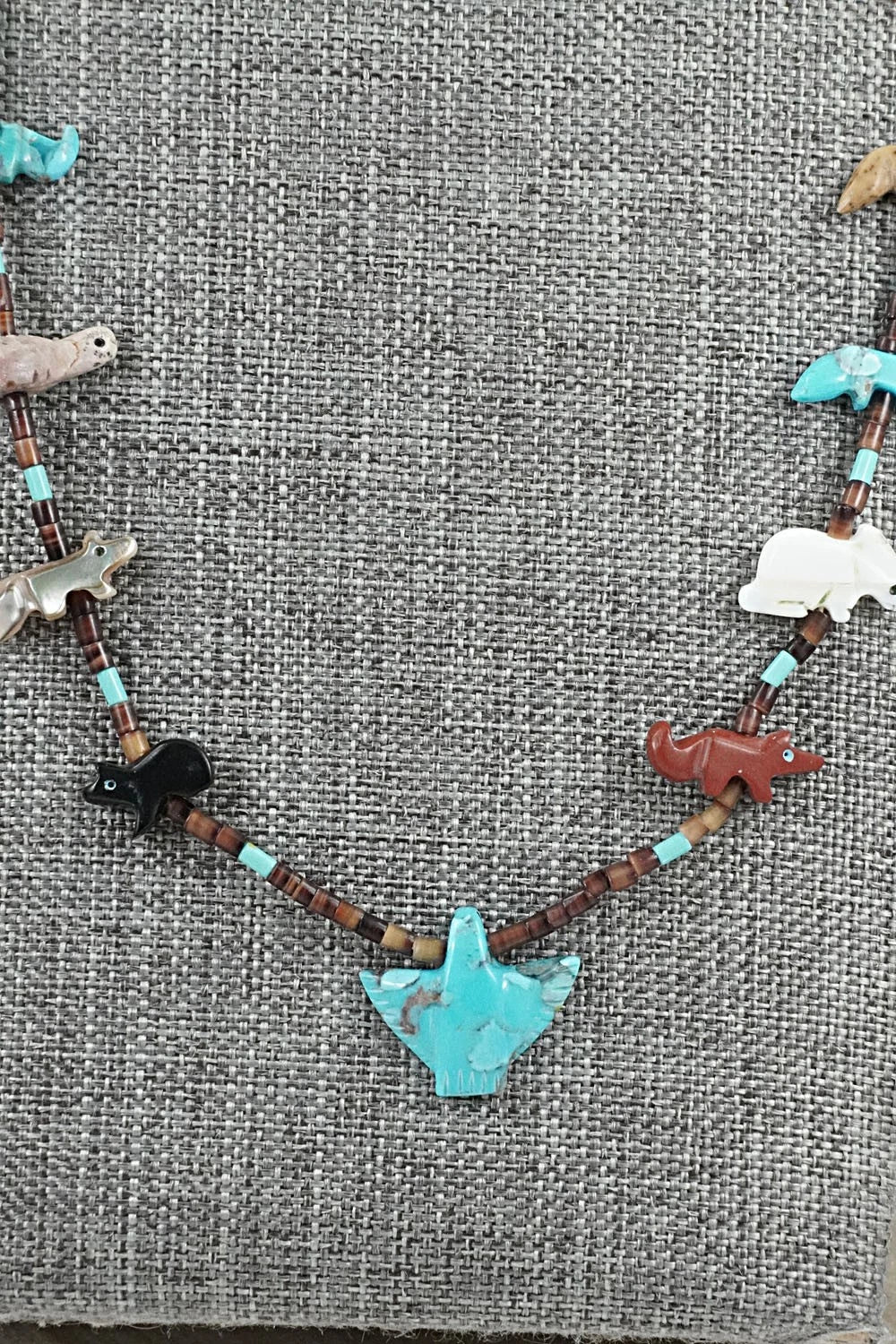 Multi-Stone Fetish Carving & Sterling Silver Necklace - Hector Goodluck - Image 4