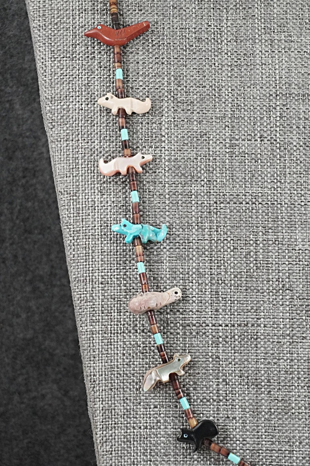 Multi-Stone Fetish Carving & Sterling Silver Necklace - Hector Goodluck - Image 5