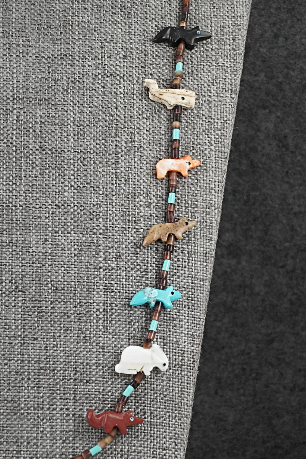 Multi-Stone Fetish Carving & Sterling Silver Necklace - Hector Goodluck - Image 6