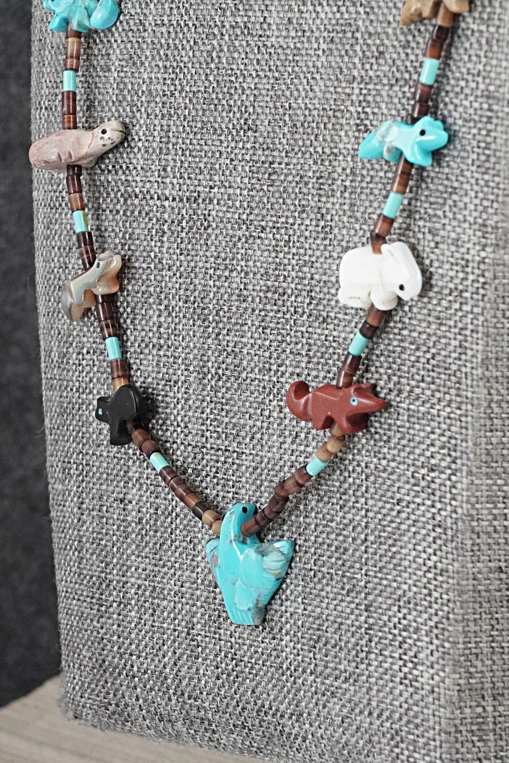 Multi-Stone Fetish Carving & Sterling Silver Necklace - Hector Goodluck - Image 7