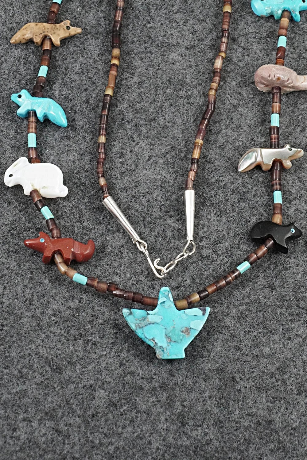 Multi-Stone Fetish Carving & Sterling Silver Necklace - Hector Goodluck - Image 8