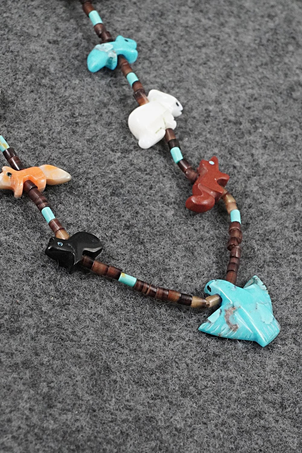 Multi-Stone Fetish Carving & Sterling Silver Necklace - Hector Goodluck - Image 9