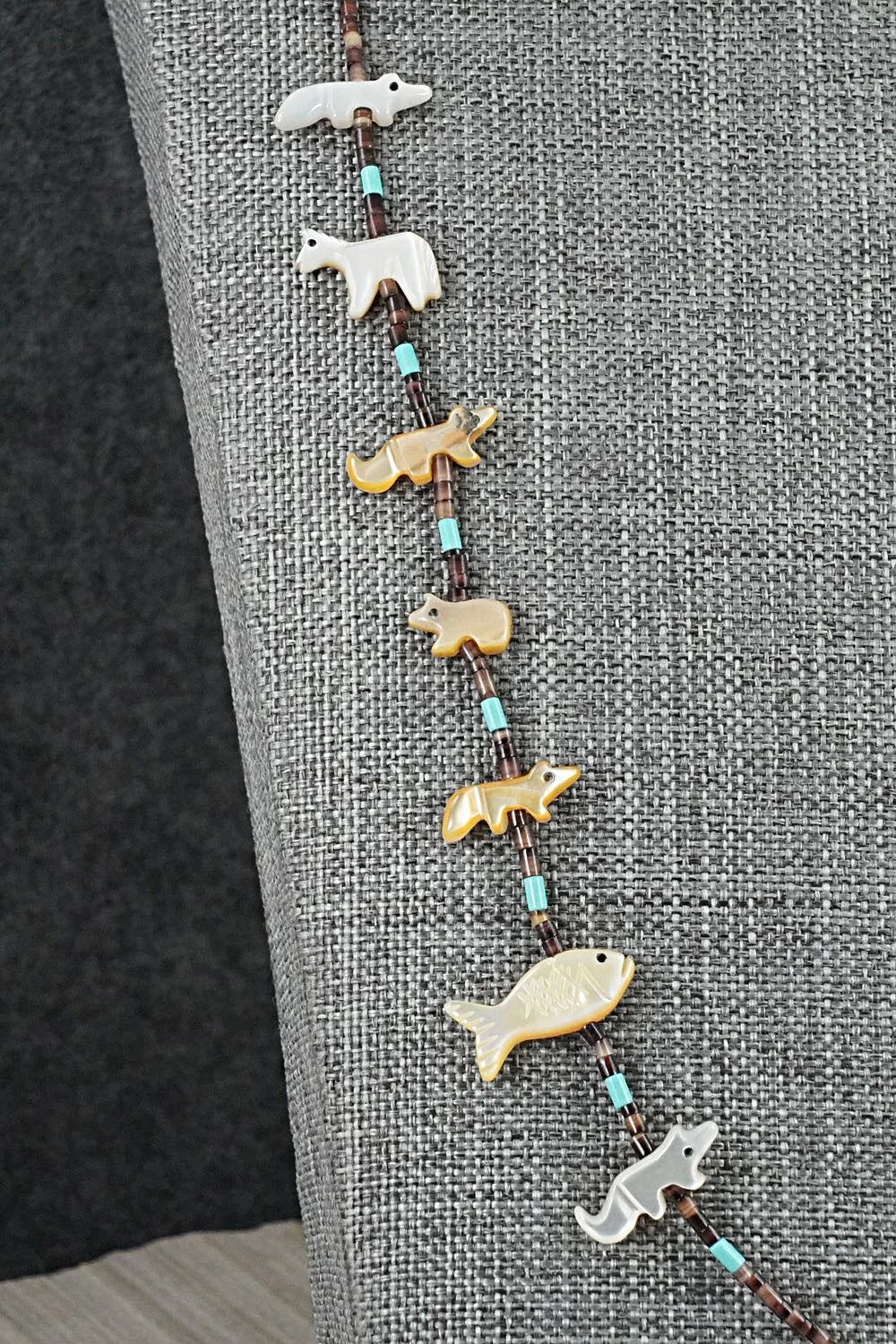 Multi-Stone Fetish Carving & Sterling Silver Necklace - Hector Goodluck - Image 5