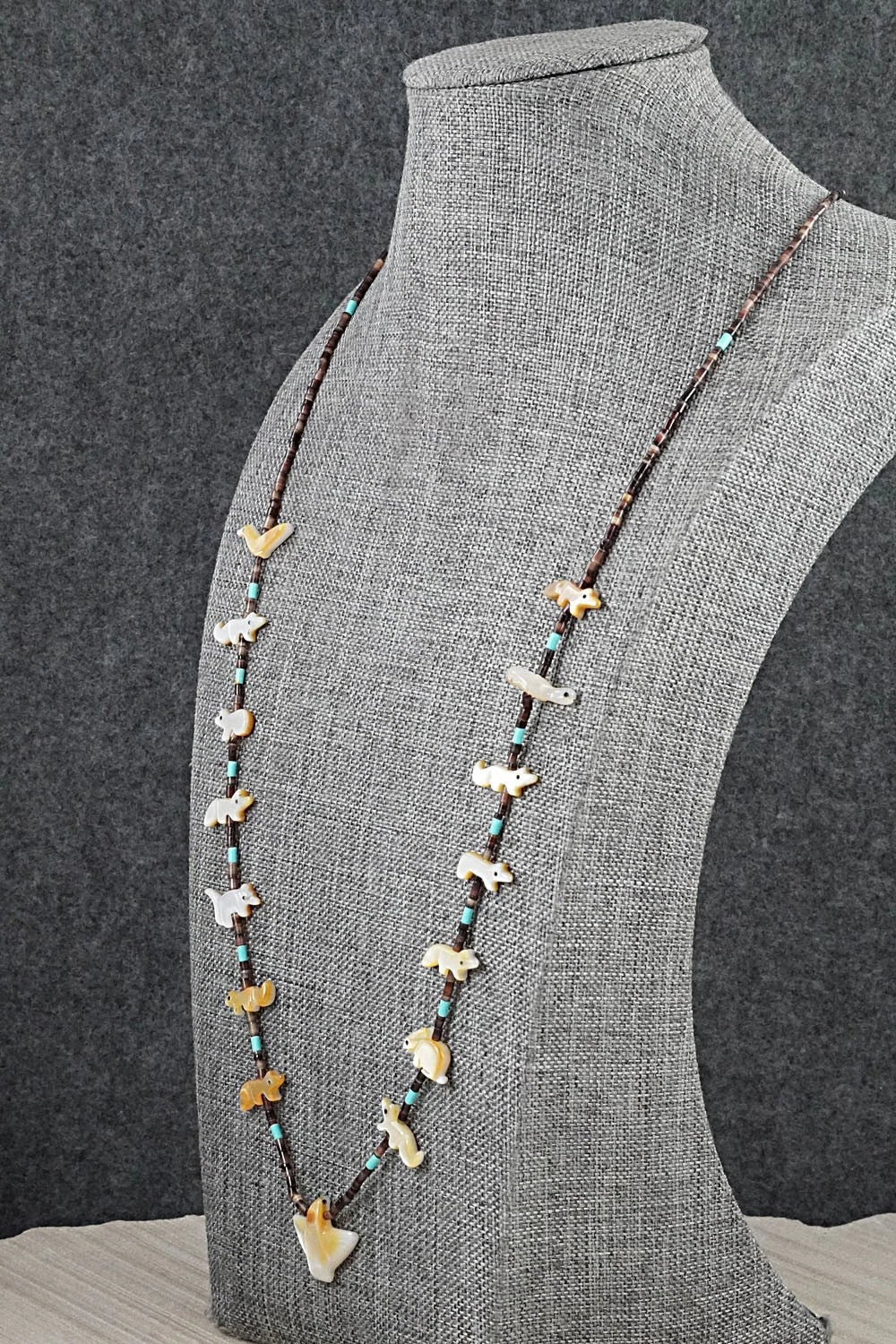 Multi-Stone Fetish Carving & Sterling Silver Necklace - Hector Goodluck - Image 3