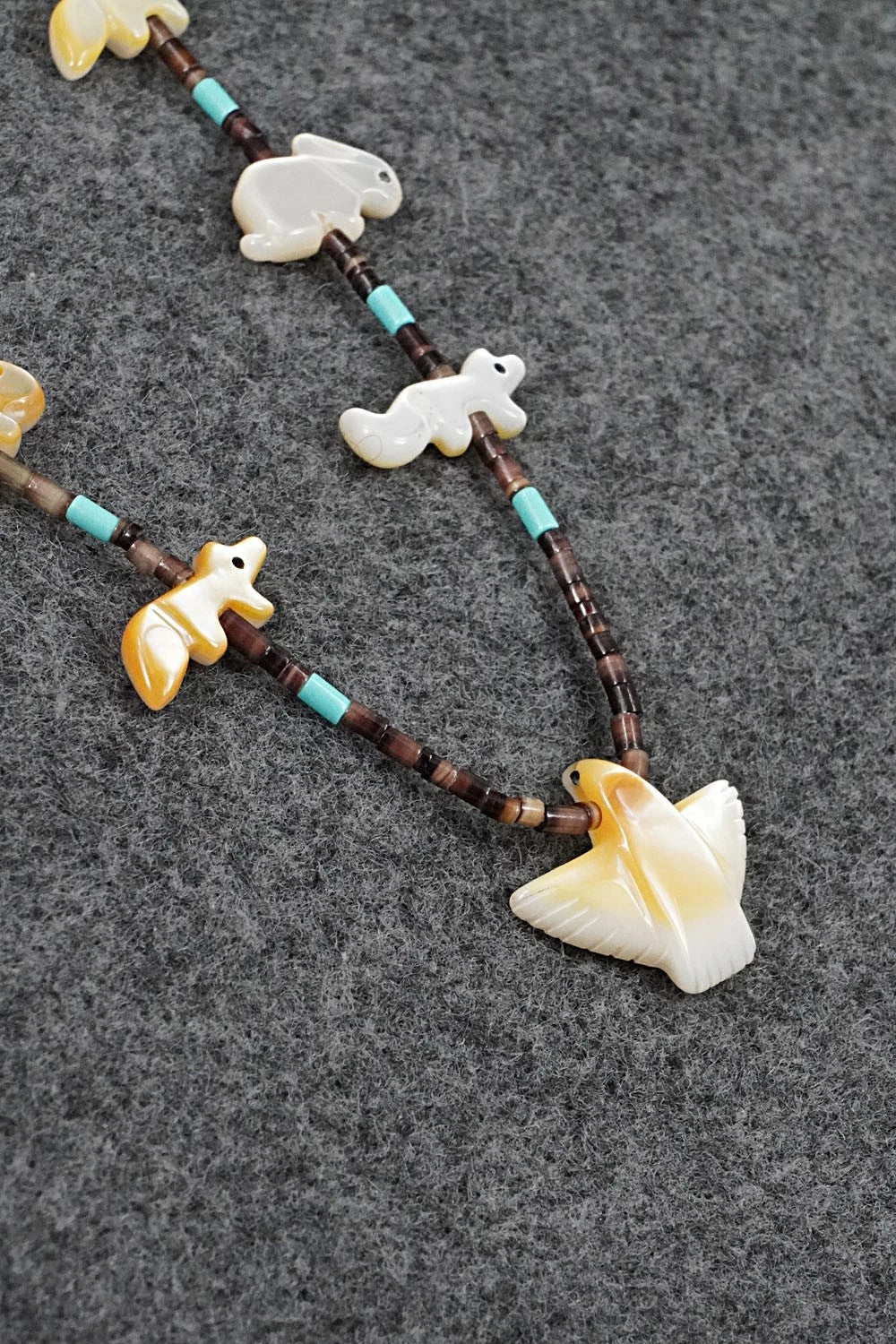 Multi-Stone Fetish Carving & Sterling Silver Necklace - Hector Goodluck - Image 9