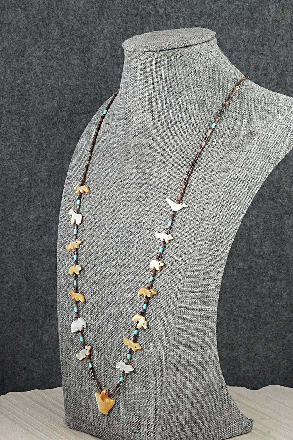 Multi-Stone Fetish Carving & Sterling Silver Necklace - Hector Goodluck - Image 3