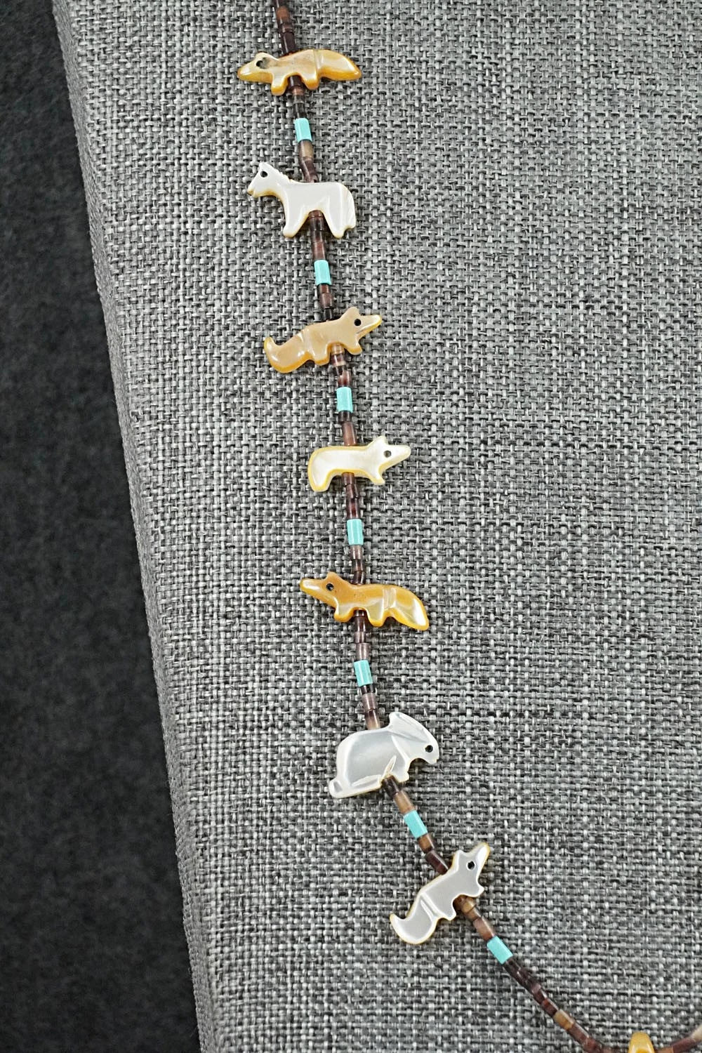 Multi-Stone Fetish Carving & Sterling Silver Necklace - Hector Goodluck - Image 5