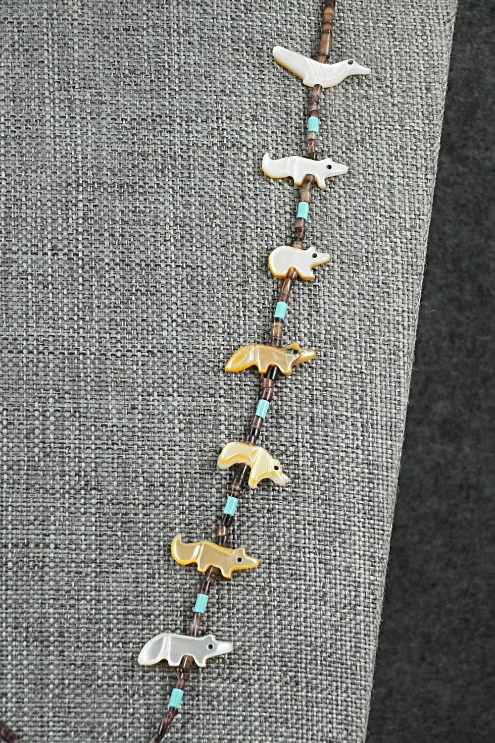 Multi-Stone Fetish Carving & Sterling Silver Necklace - Hector Goodluck - Image 6