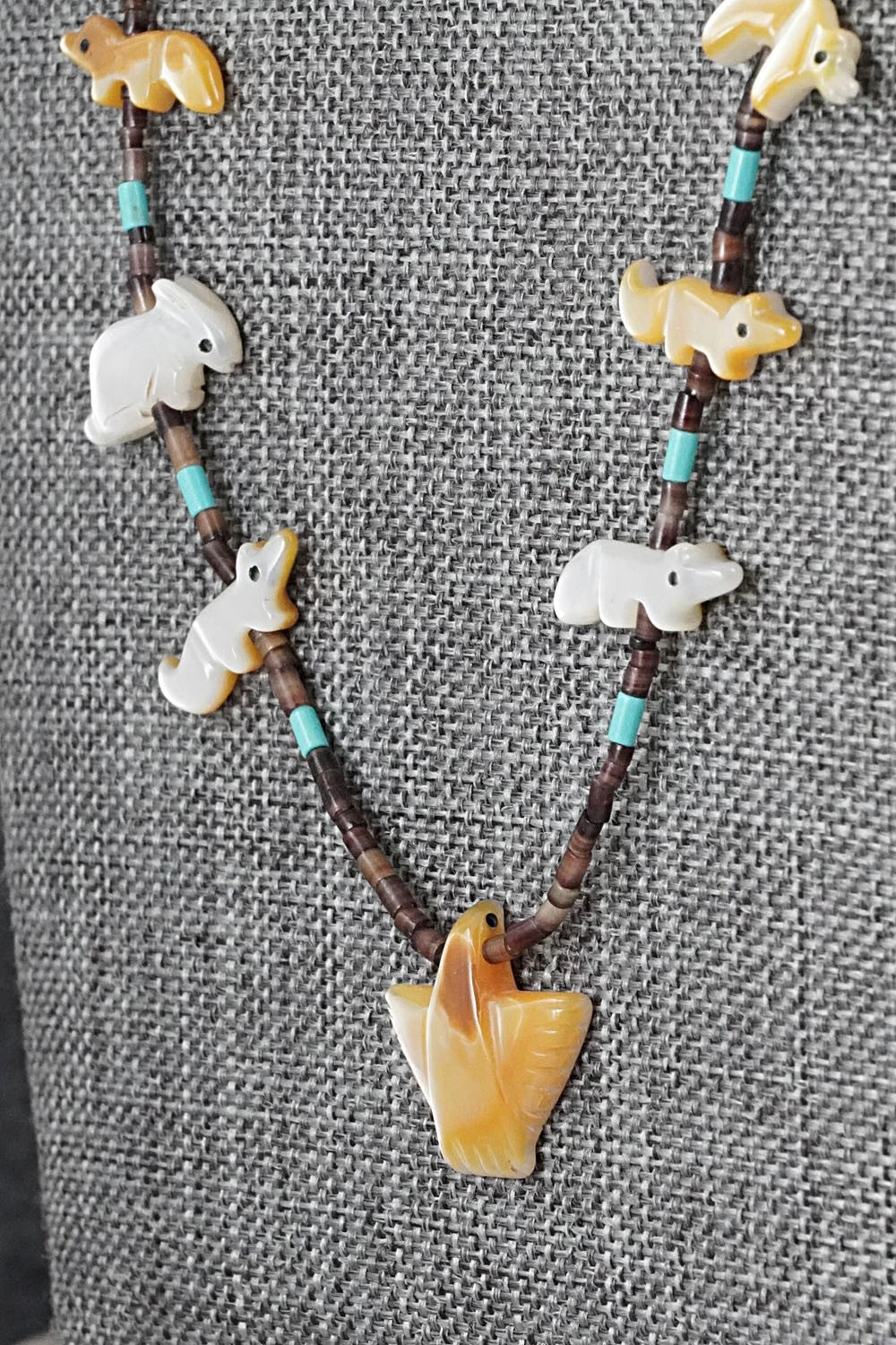 Multi-Stone Fetish Carving & Sterling Silver Necklace - Hector Goodluck - Image 7